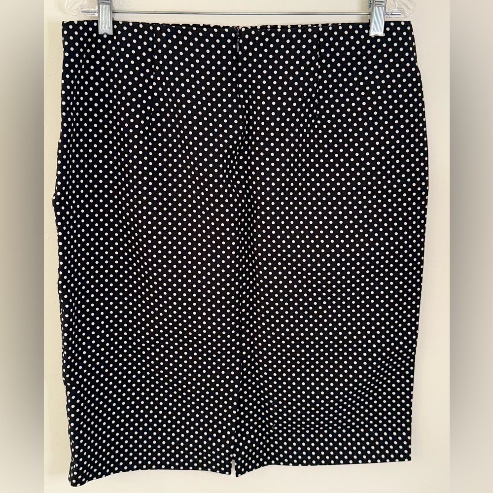 Philosophy preppy polka dot mini skirt black & white back zipper & split hem 12 - Picture 3 of 9